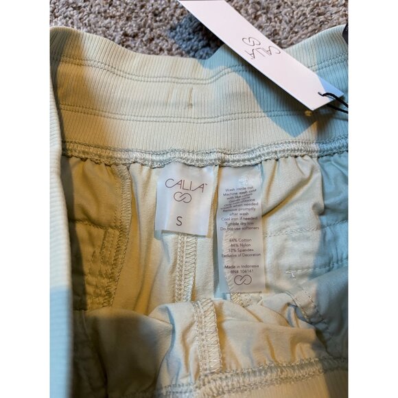 NEW CALIA Nyluxe Mid-Rise Relaxed-Fit Ankle Joggers in Soft Green Size Small - Picture 7 of 11